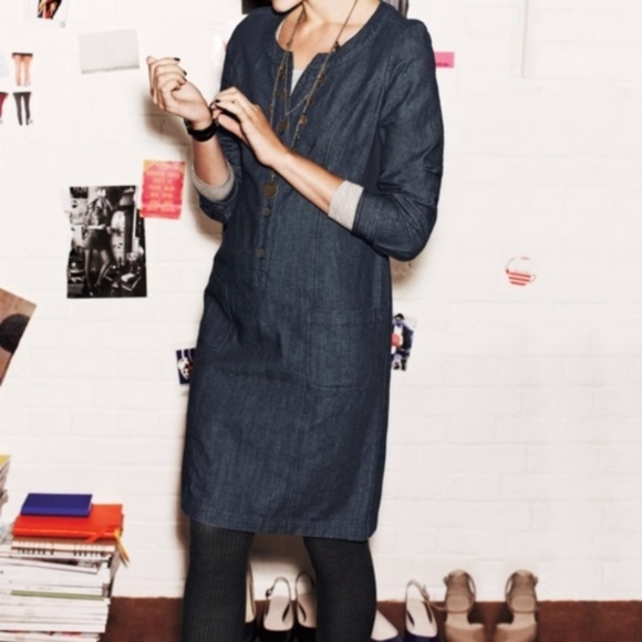 Boden Dresses & Skirts - Boden Long Sleeve Tunic Denim Dress. Size 4.